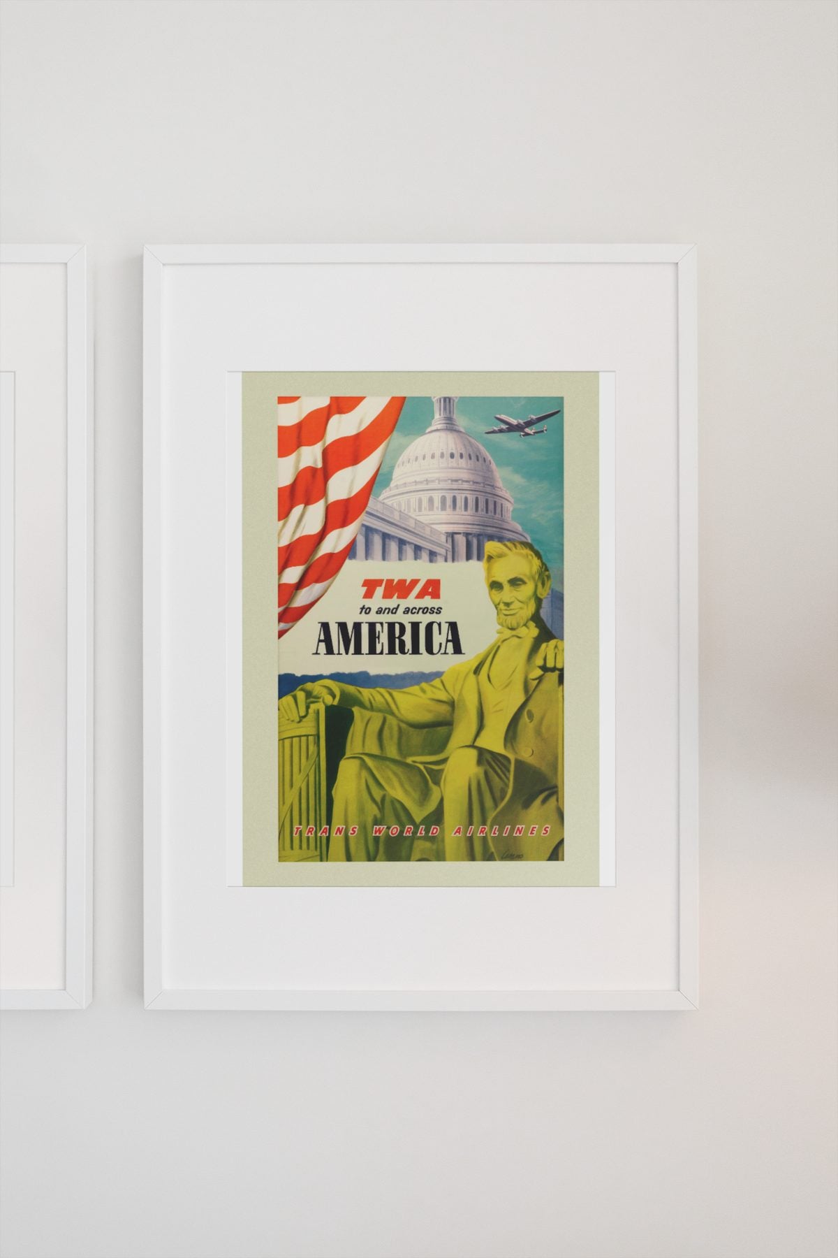 Washington TWA Across America poster on a light wall
