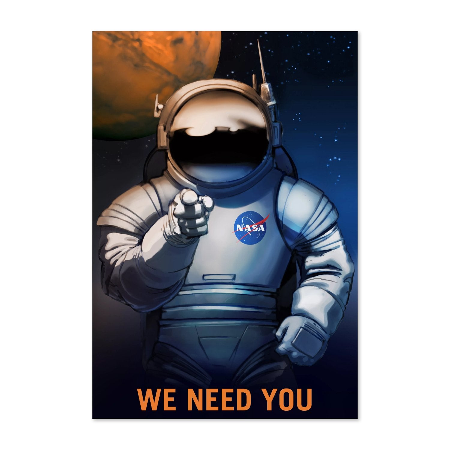 We Need You on Mars NASA recruitment poster print