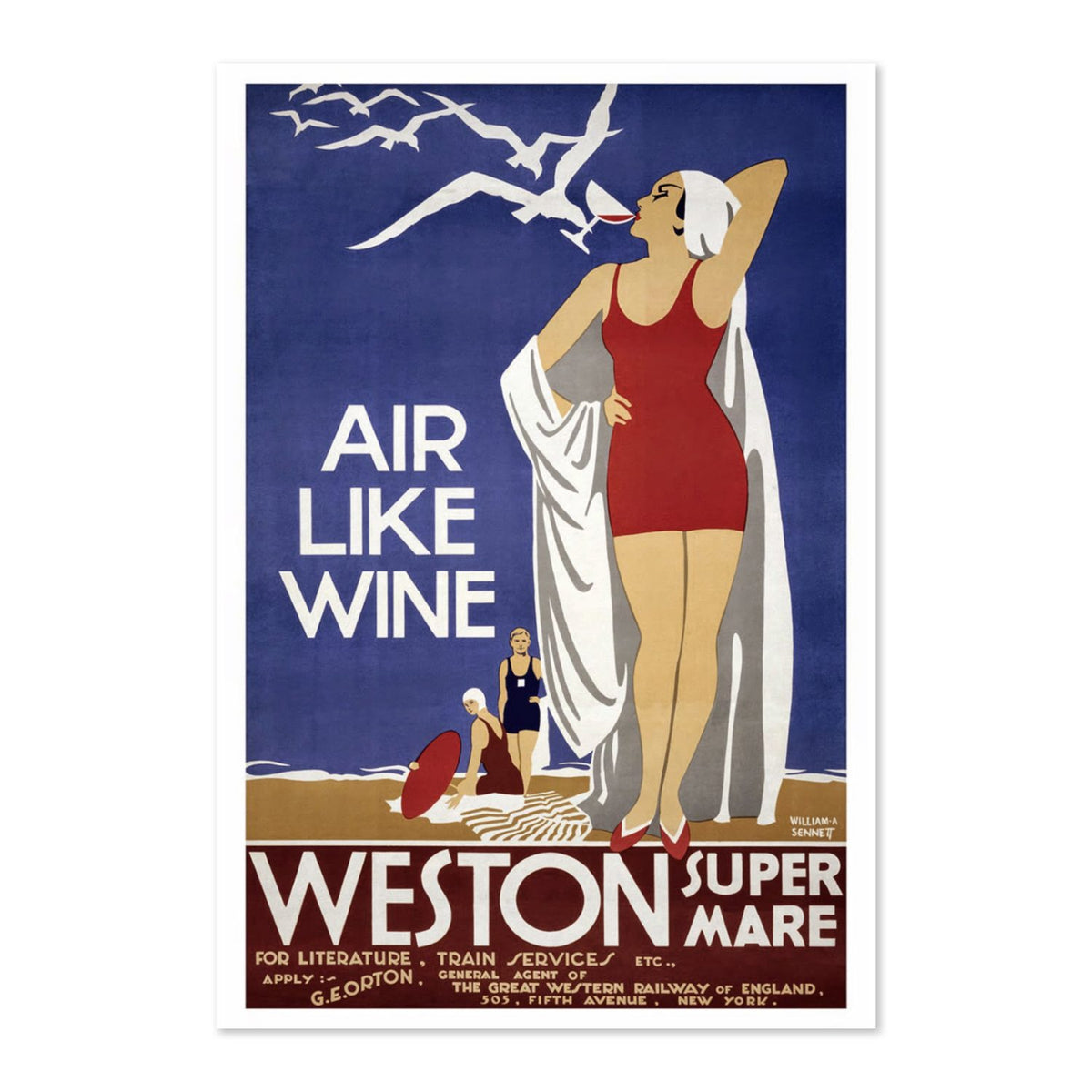 Weston super Mare Air Like Wine poster print