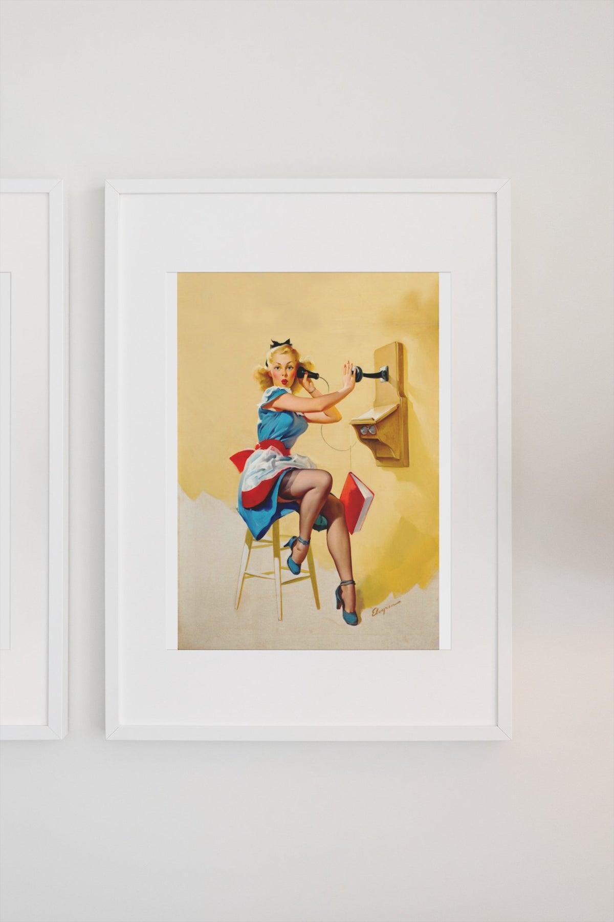 What a Line by Gil Elvgren, pin-up poster — gallery wall