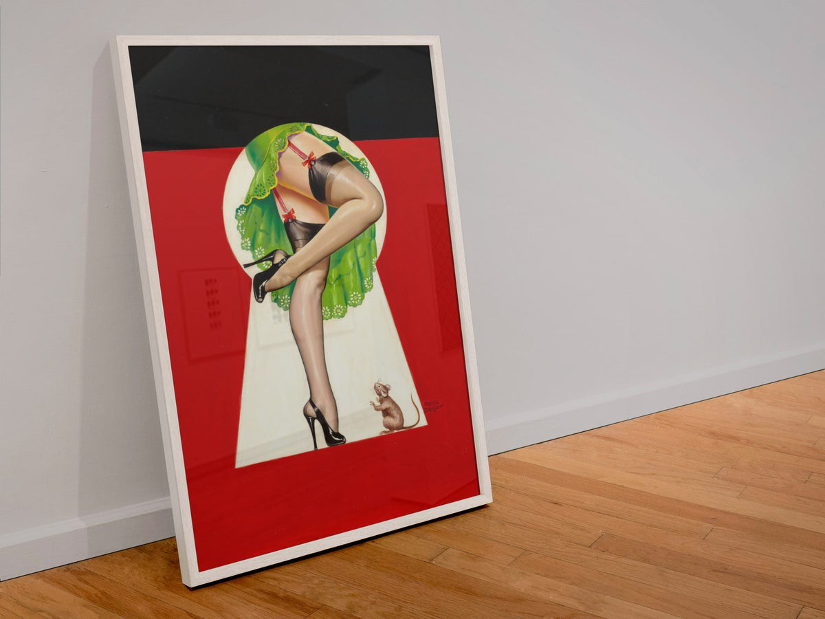 What a View poster in a white frame leaning against a wall