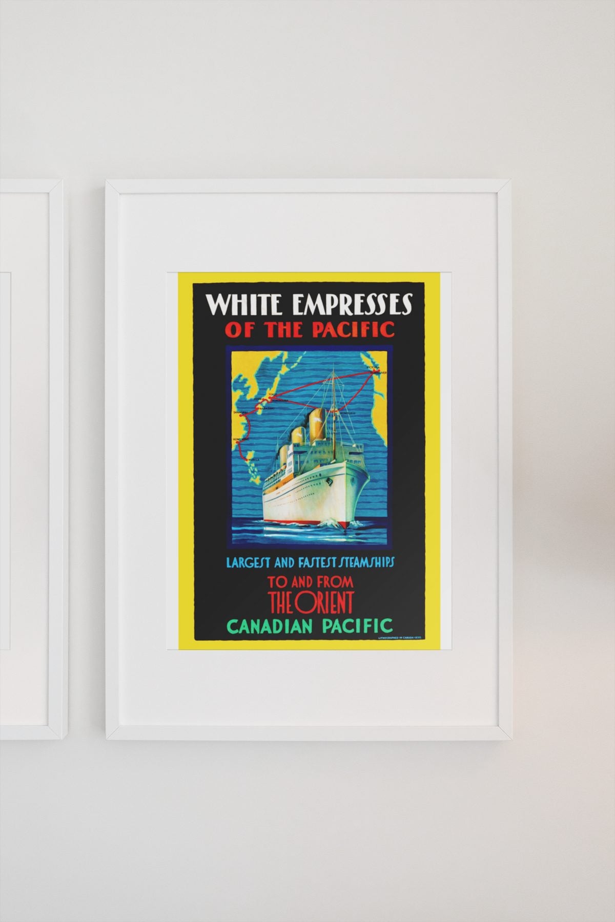 White Empresses of the Pacific poster on a light wall