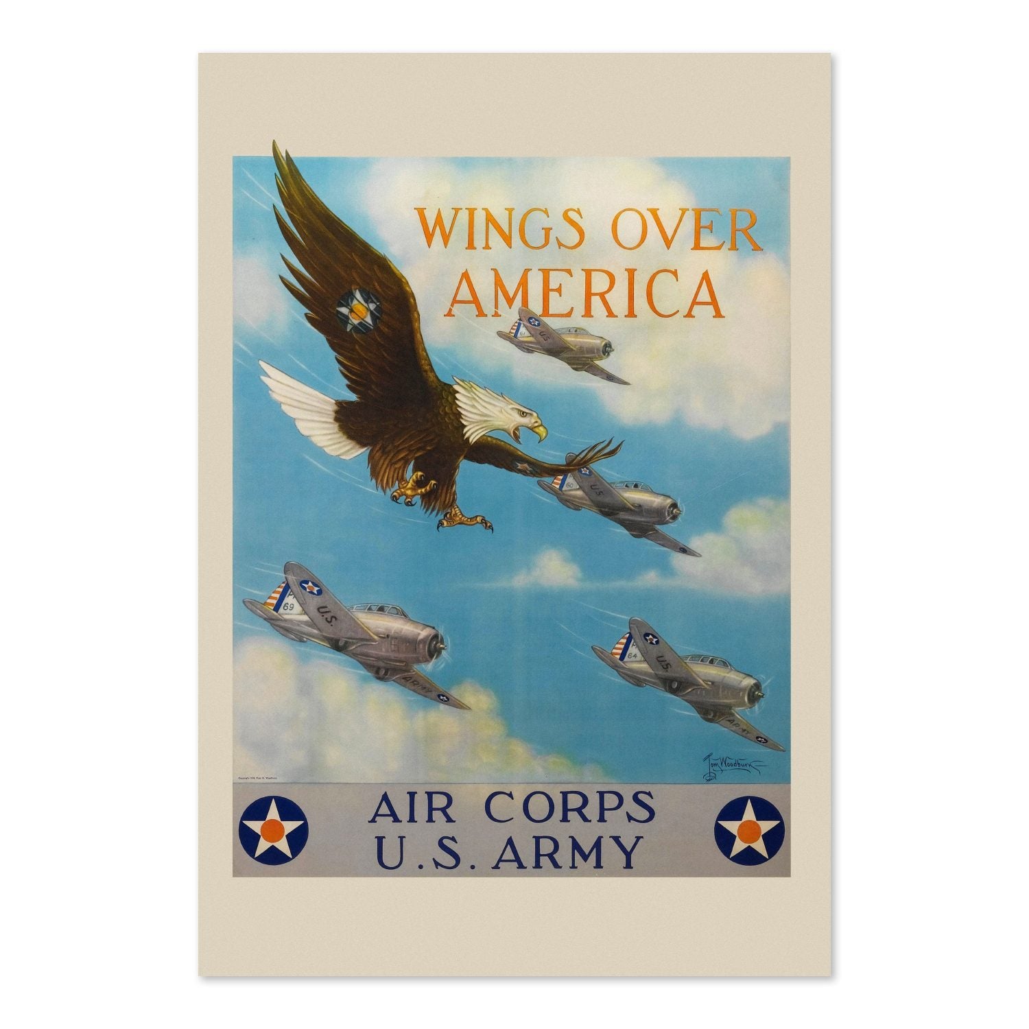 Wings Over America Air Corps US Army poster print