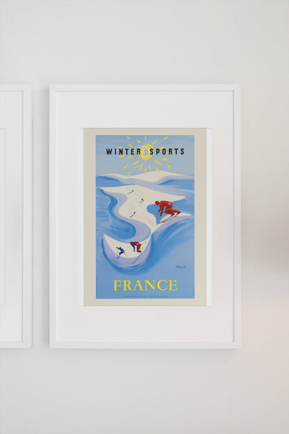 Winter Sports France poster on a light wall