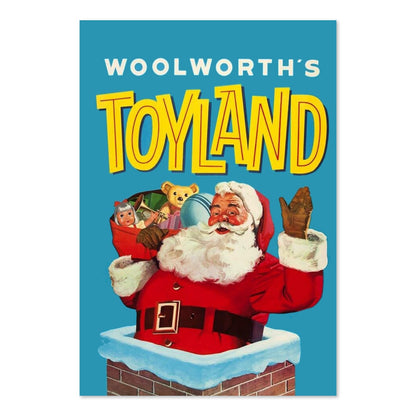 Woolworths Toyland Santa poster print
