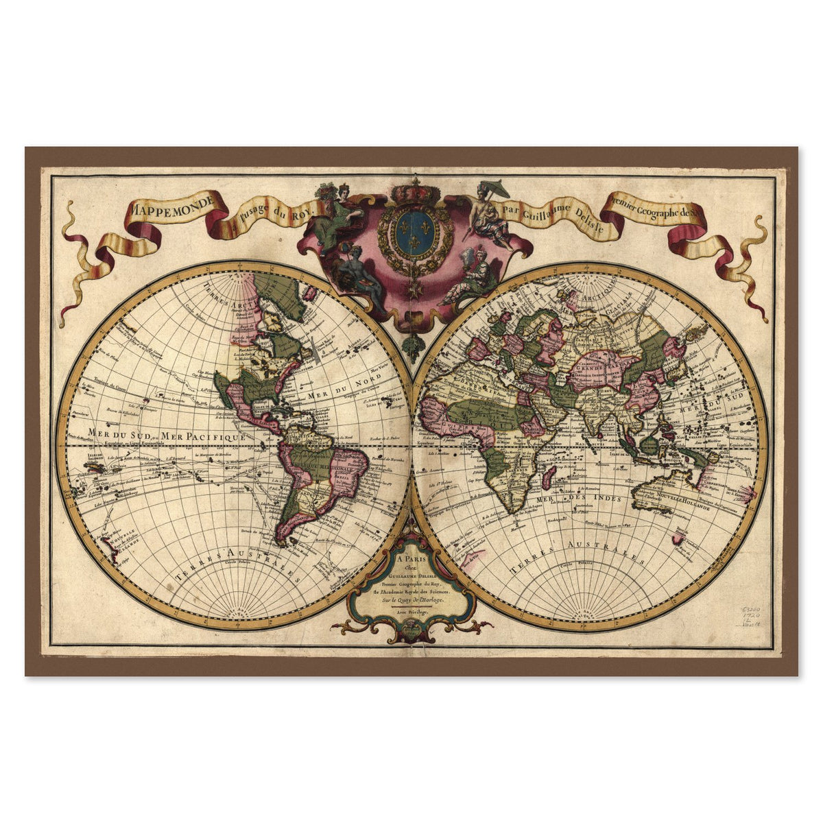 World Map 1720 poster print