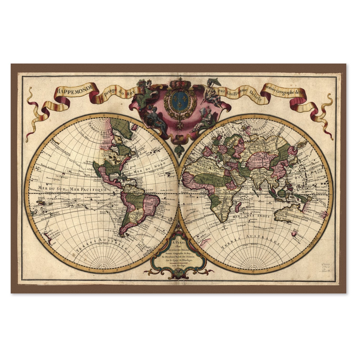 World Map 1720 poster print