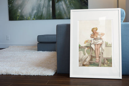 Worth a Gander by Gil Elvgren, pin-up poster — living room wall