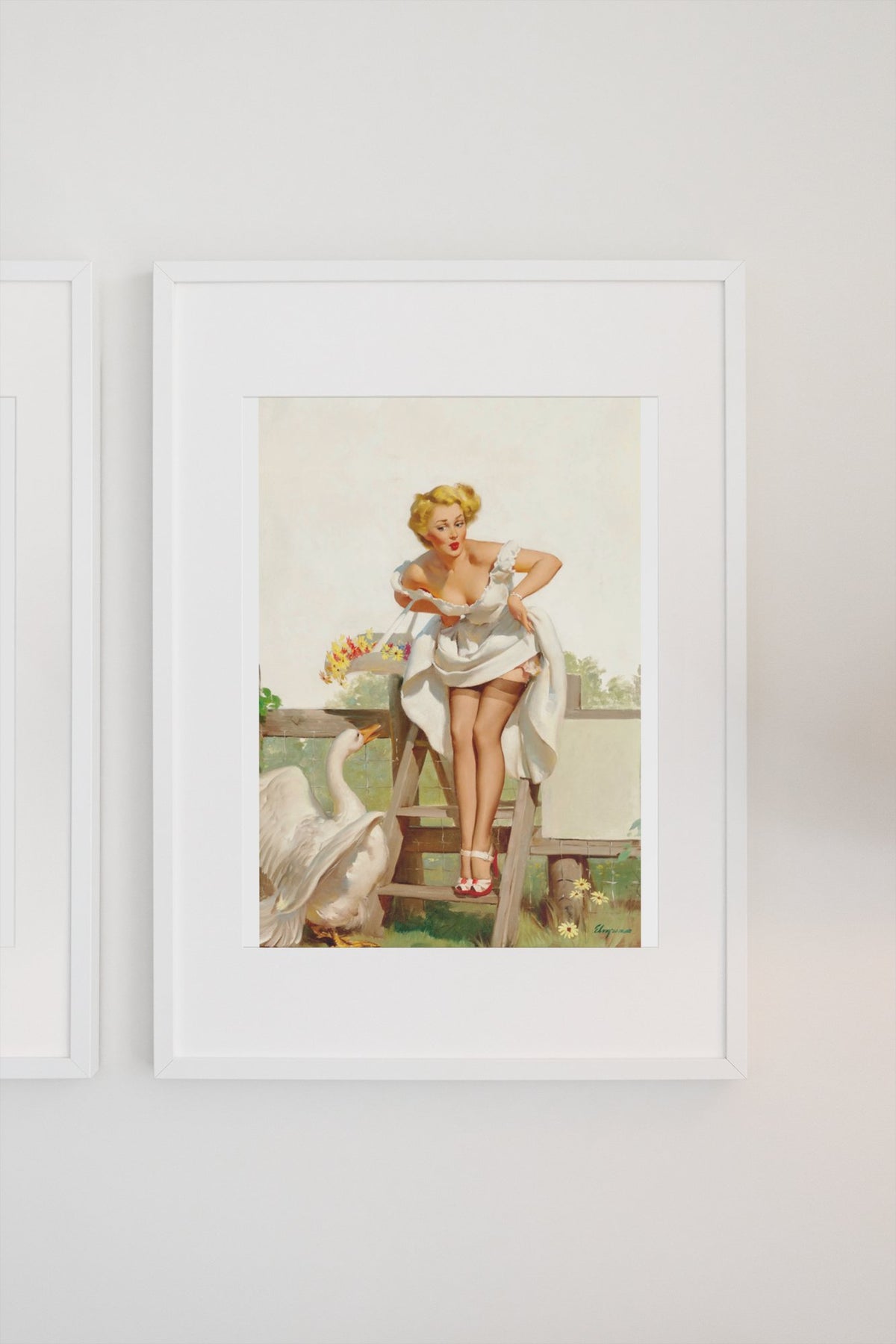 Worth a Gander by Gil Elvgren, pin-up poster — gallery wall