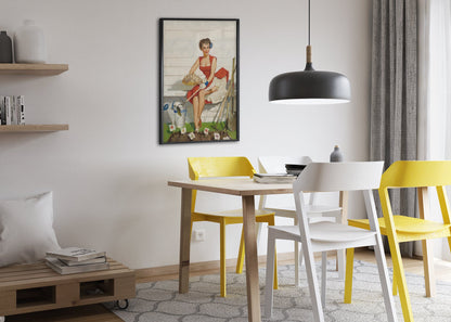 Worth Cultivating by Gil Elvgren, pin-up poster — dining room