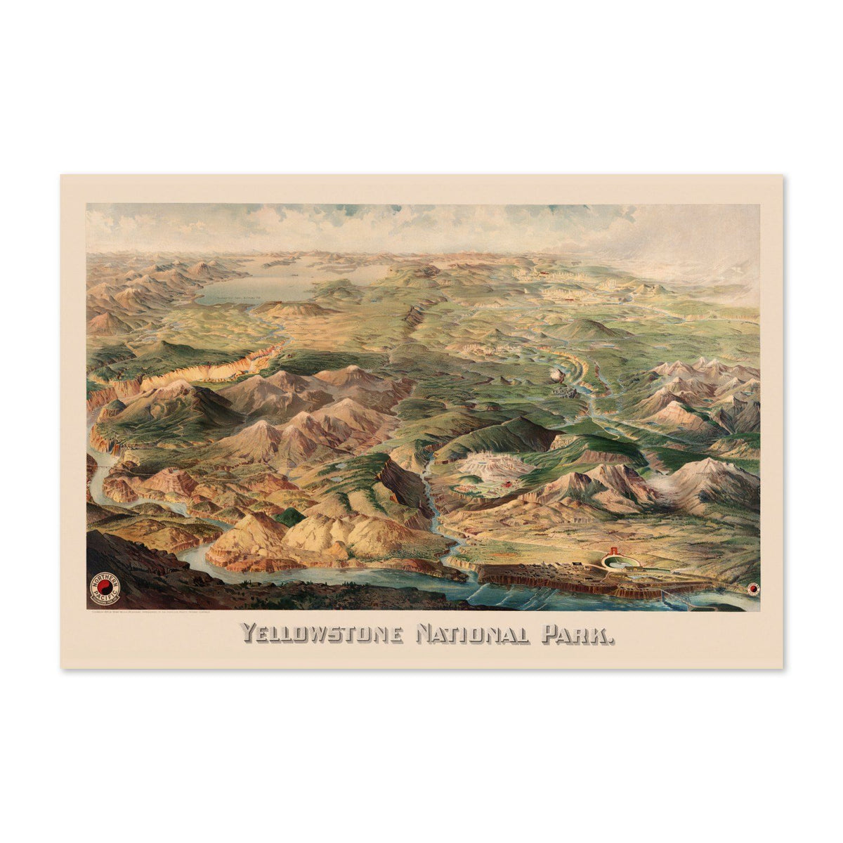 Yellowstone 1904 Map vintage print