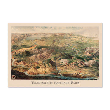 Yellowstone 1904 Map vintage print