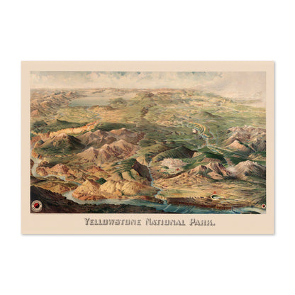 Yellowstone 1904 Map vintage print