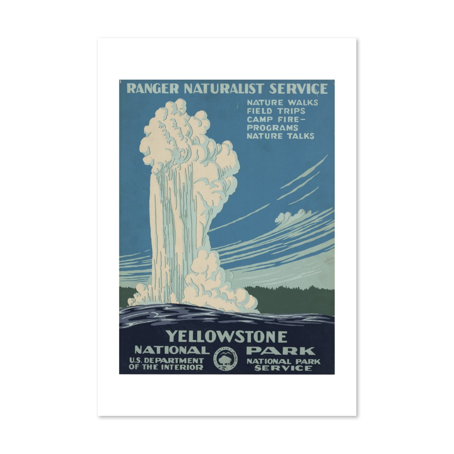 Yellowstone Old Faithful WPA poster print