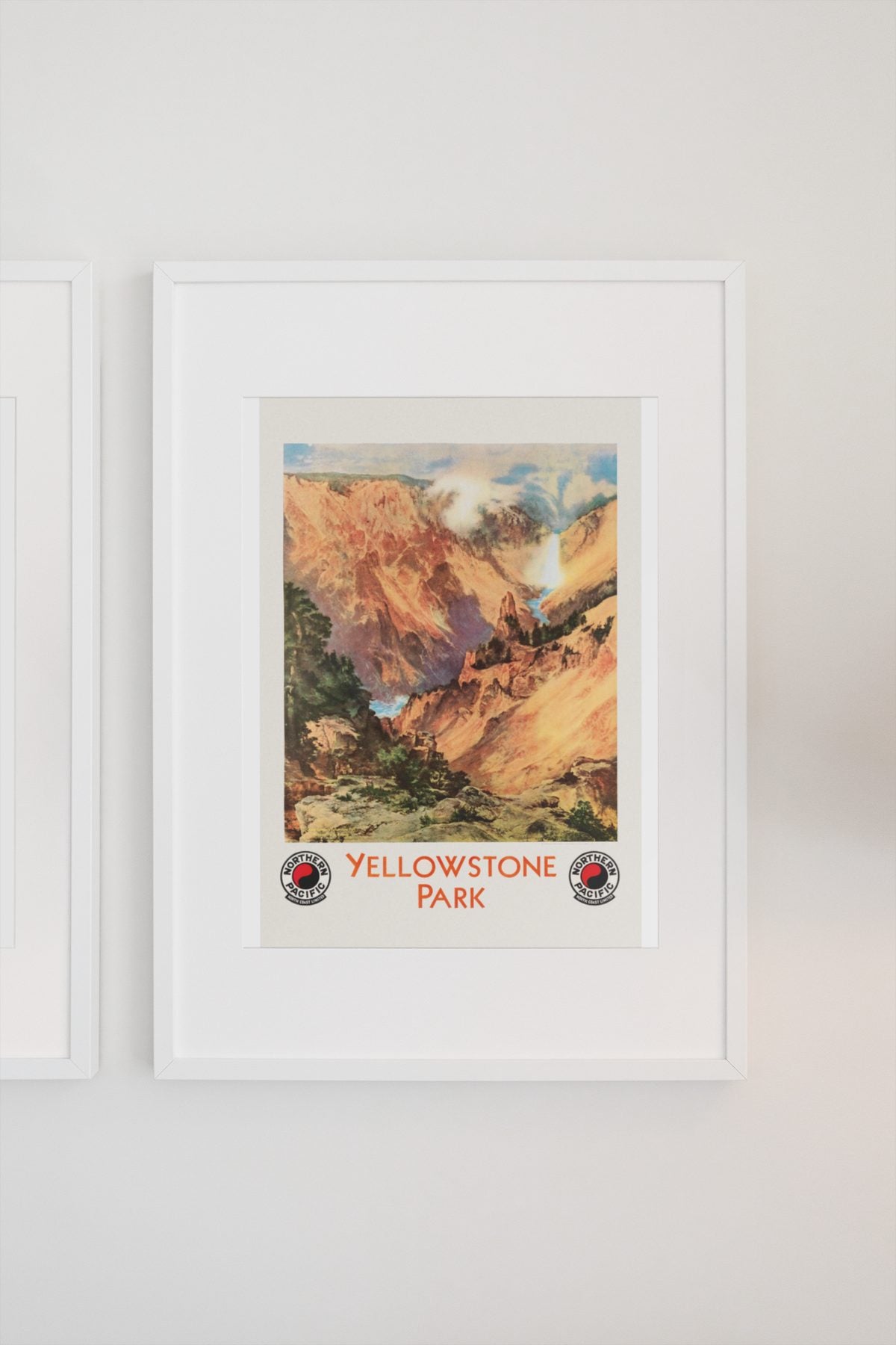 Yellowstone Park 1924 poster on a light wall