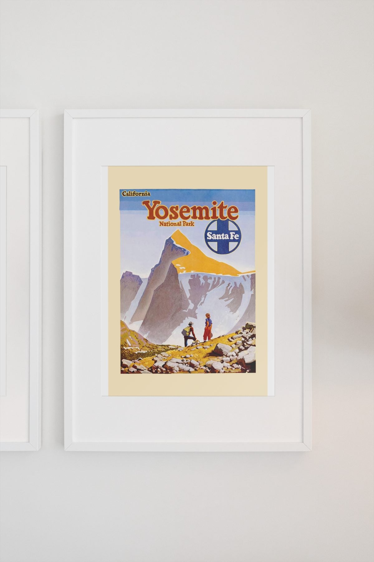 Yosemite Santa Fe poster on a light wall