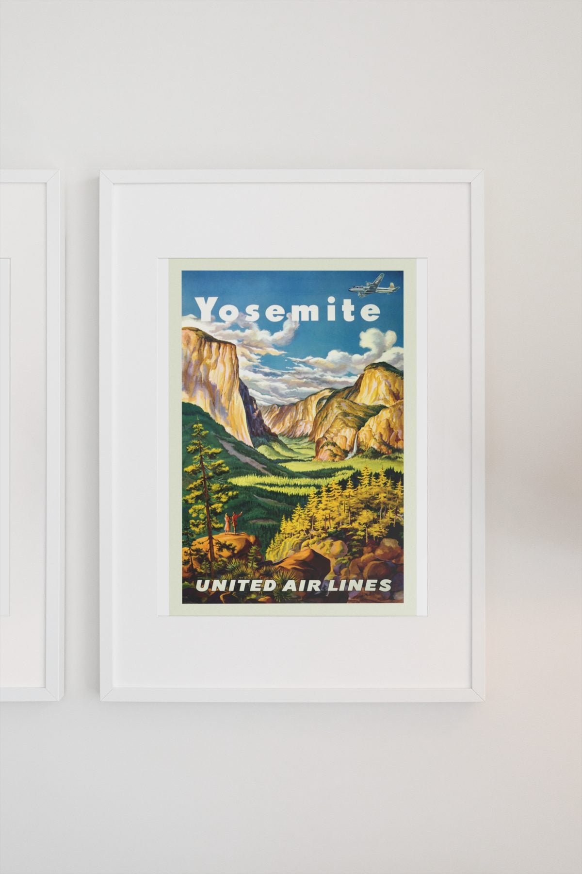 Yosemite United Air Lines poster on a light wall