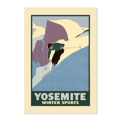 Yosemite Winter Sports Half Dome poster print