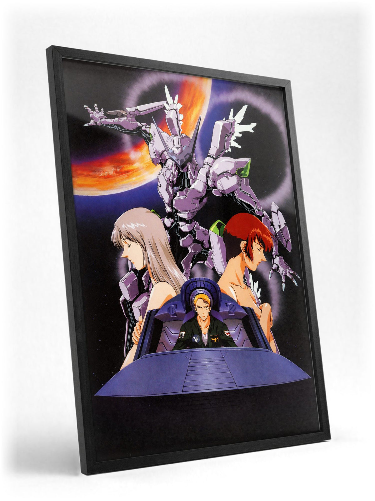 Zone of the Enders: Idolo (2001) Key Art poster in a black frame with glass leaning against a wall