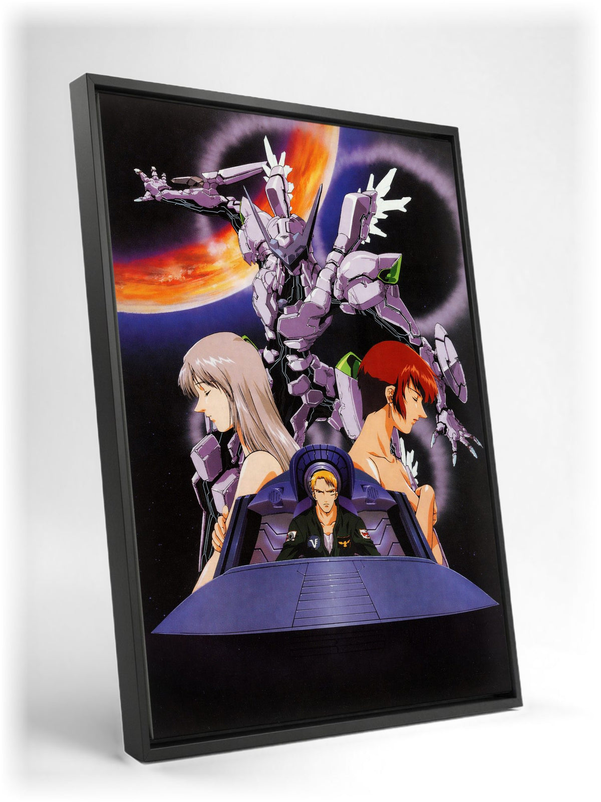 Zone of the Enders: Idolo (2001) Key Art as a black floater framed canvas leaning against a wall