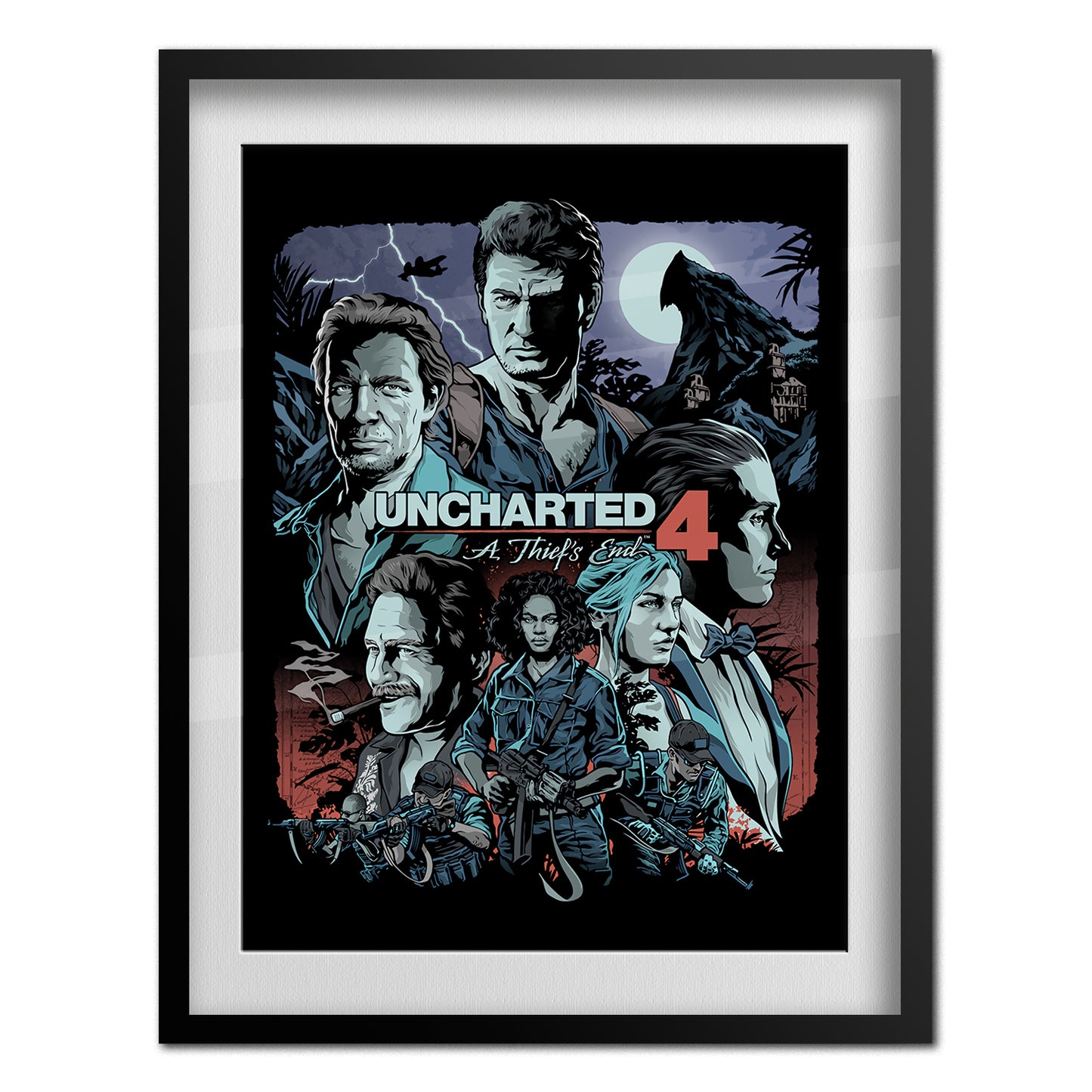 Uncharted 4: A Thief's End Poster — Collage Art Print | Naughty Dog PS4 Gaming Wall Art