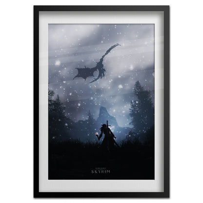 The Elder Scrolls V: Skyrim Poster - Night Dragon Art