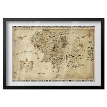 Lord of the Rings Poster - World Map Art