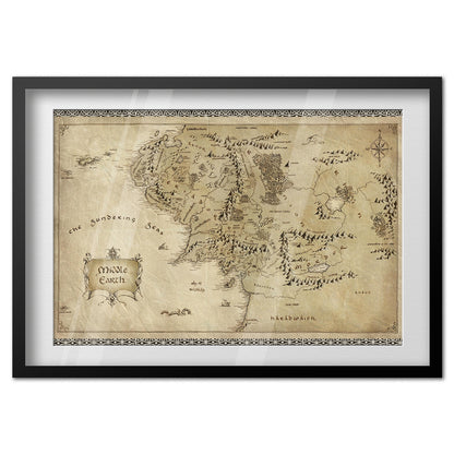 Lord of the Rings Poster - World Map Art