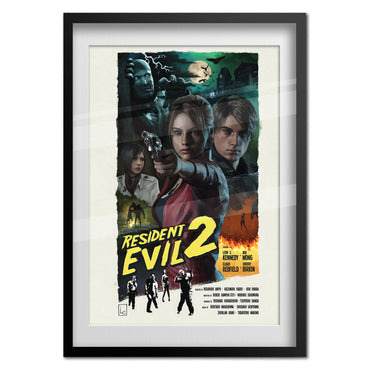 Resident Evil 2 Remake Poster - Retro Art - High Quality Prints