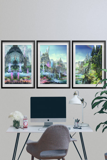 Final Fantasy XIV Online: Shadowbringers Poster - Il Mheg Set of 3 Posters