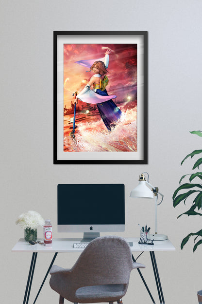 Final Fantasy X Poster — Yuna Sending Key Art Print | FFX Square Enix Wall Art