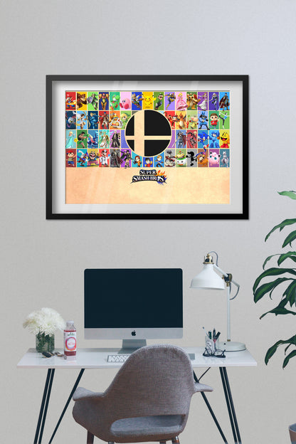 Super Smash Bros Poster - Roster Art