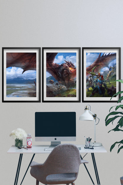 Monster Hunter: World Game Poster - Set of 3