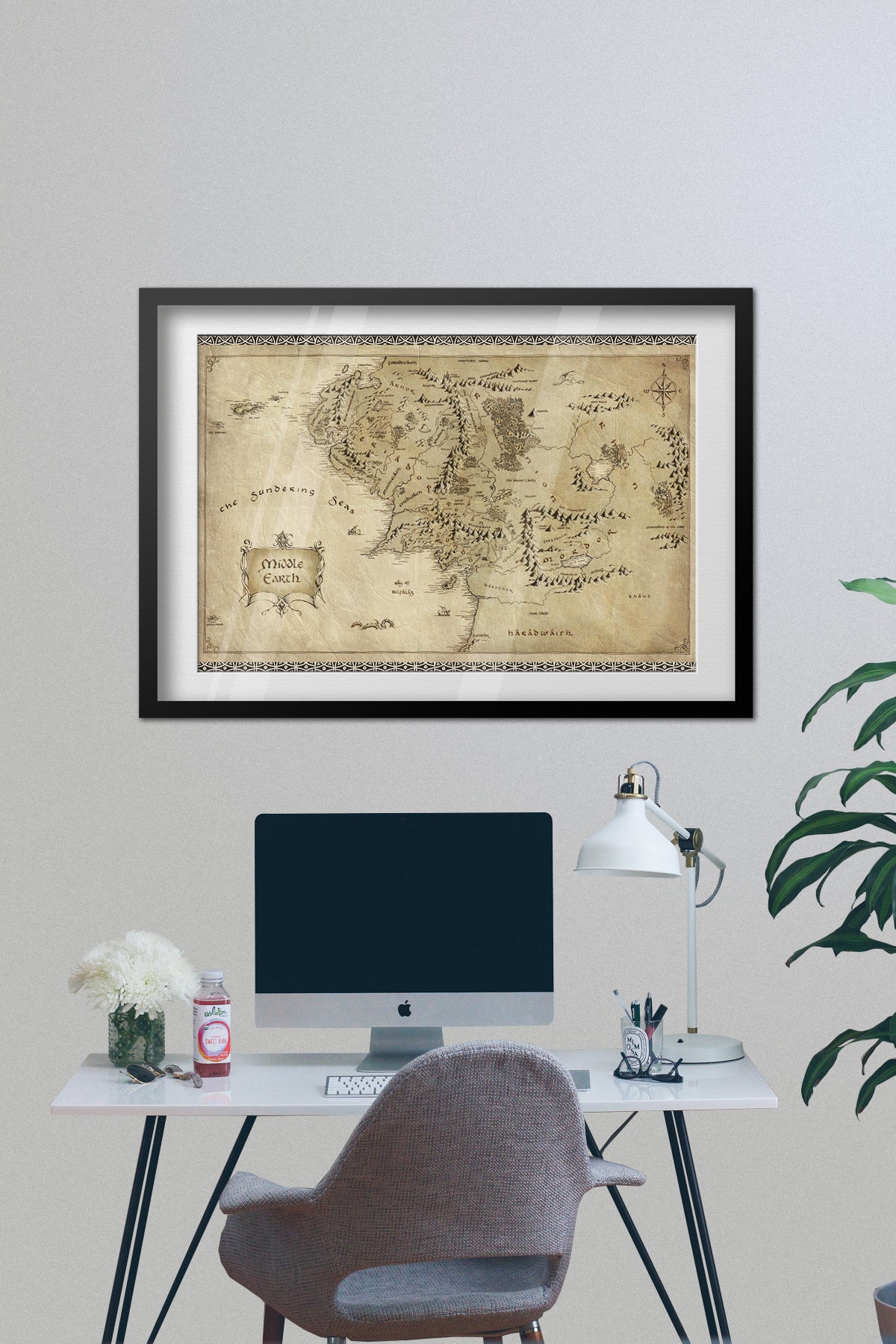 Lord of the Rings Poster - World Map Art