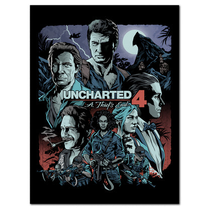 Uncharted 4: A Thief's End Poster — Collage Art Print | Naughty Dog PS4 Gaming Wall Art