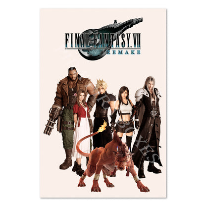 Final Fantasy VII (7) Remake Poster - Characters Collage Art
