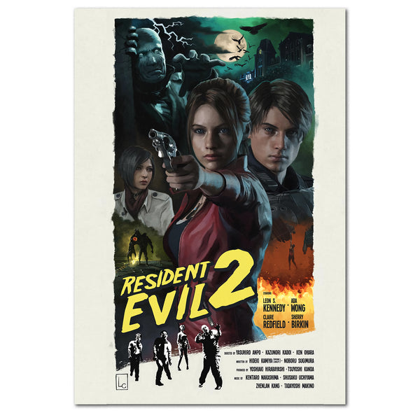 Resident Evil 2 Remake Poster - Retro Art - High Quality Prints
