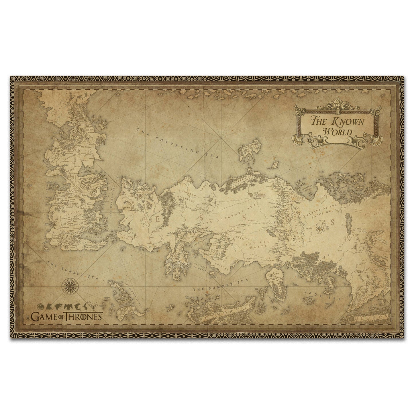 Game of Thrones Poster — Westeros Map Print | Official HBO Fantasy Wall Art