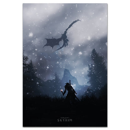 The Elder Scrolls V: Skyrim Poster - Night Dragon Art