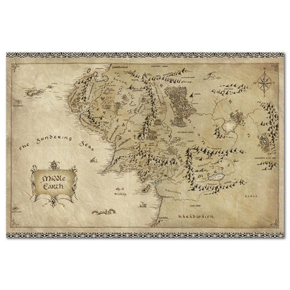 Lord of the Rings Poster - World Map Art