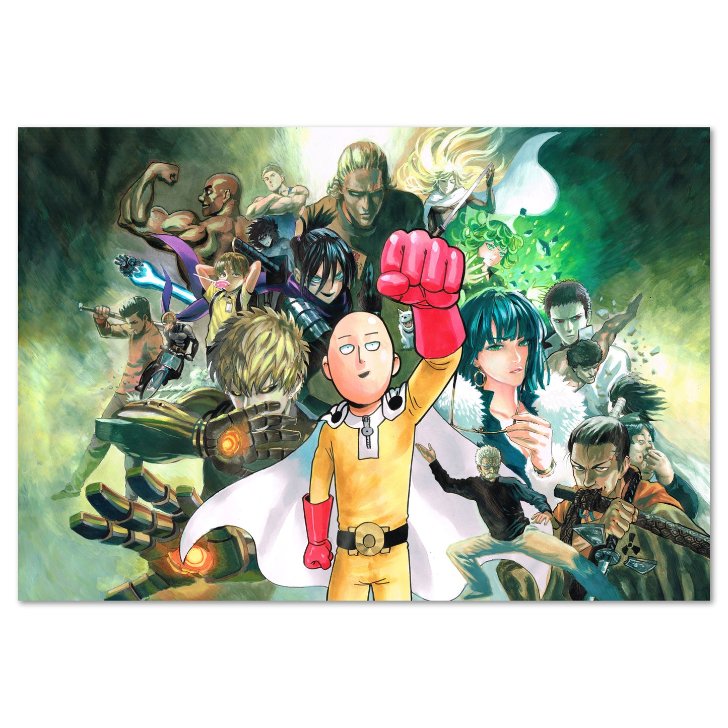 One Punch Man Anime Poster - The Heroes Artwork