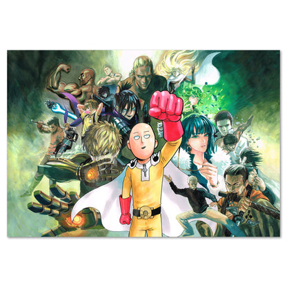 One Punch Man Anime Poster - The Heroes Artwork