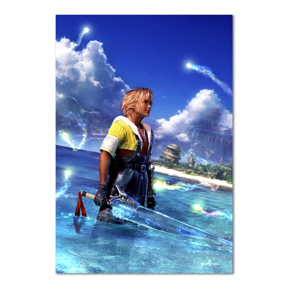 Final fantasy x tidus promo store poster original release poster very rare! Framed