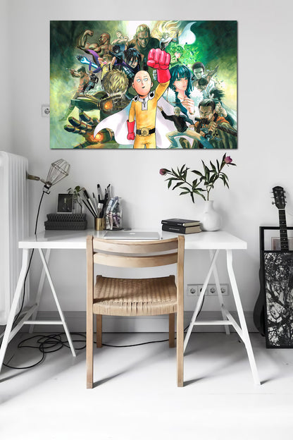 One Punch Man Anime Poster - The Heroes Artwork